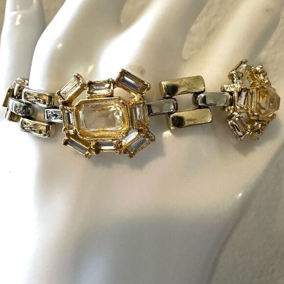 Ann Taylor Gold Tone Crystal Bracelet - Picture 6 of 9